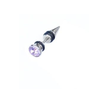 Earring Spike with Purple Crystal